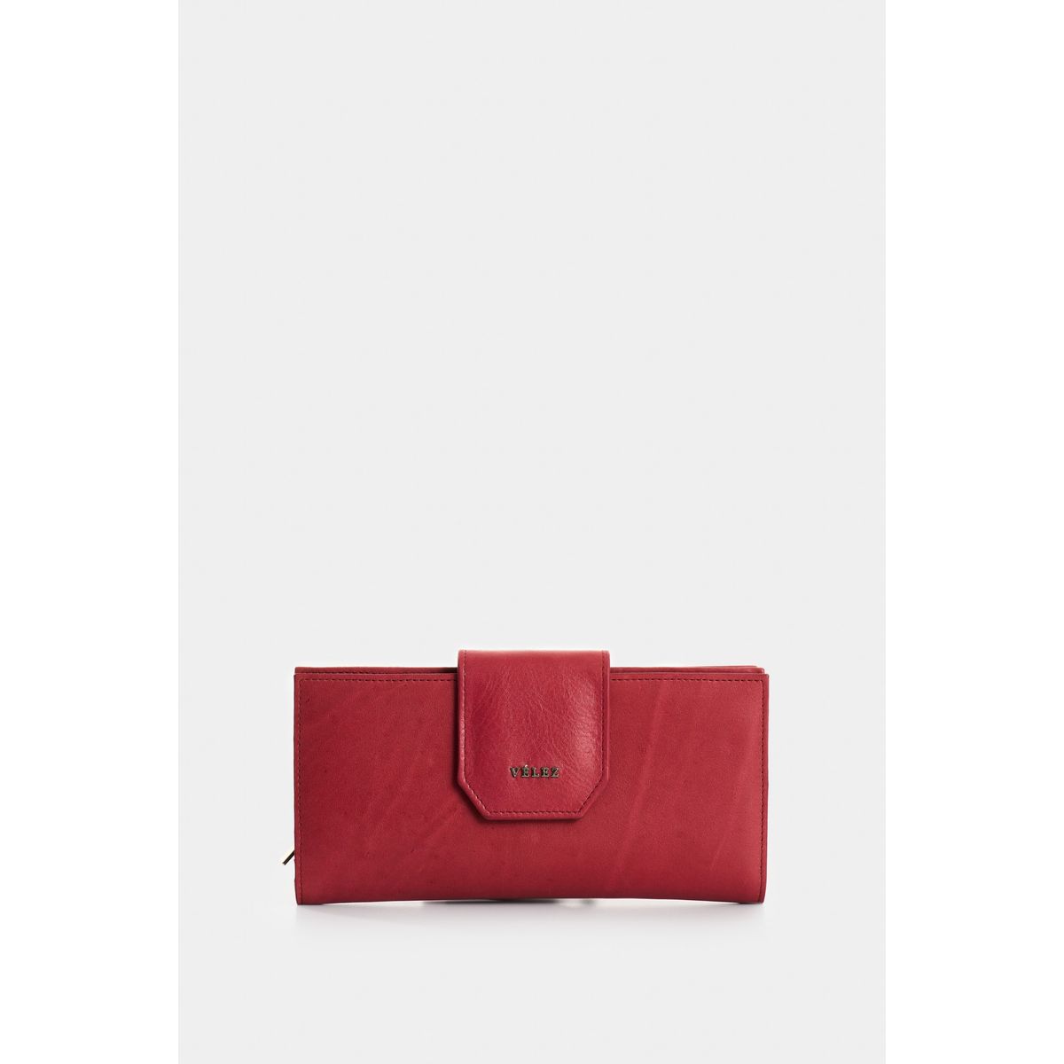 VELEZ - Vélez Billetera Porta Chequera De Cuero Para Mujer Jade Rojo