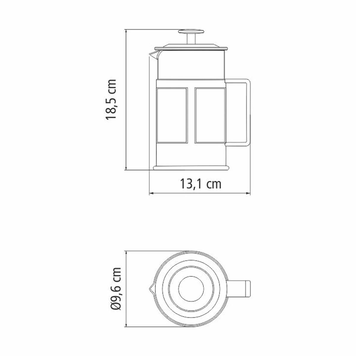 TRAMONTINA - Cafetera Francesa Tramontina Vidrio y Polipropileno Negro 600 ml