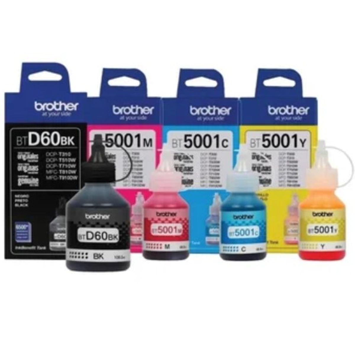 BROTHER - KIT de 4 Tintas Brother Btd60bk / Bt5001c / Bt5001m / Bt5001y