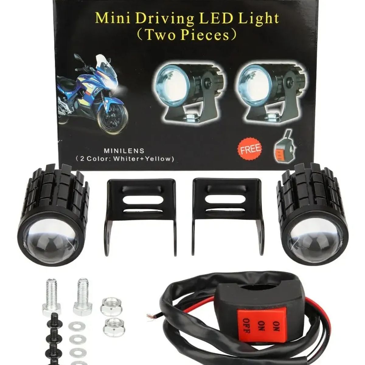 GENERICO - Par Faros Led Impermeables De Color Doble Para Auto Moto