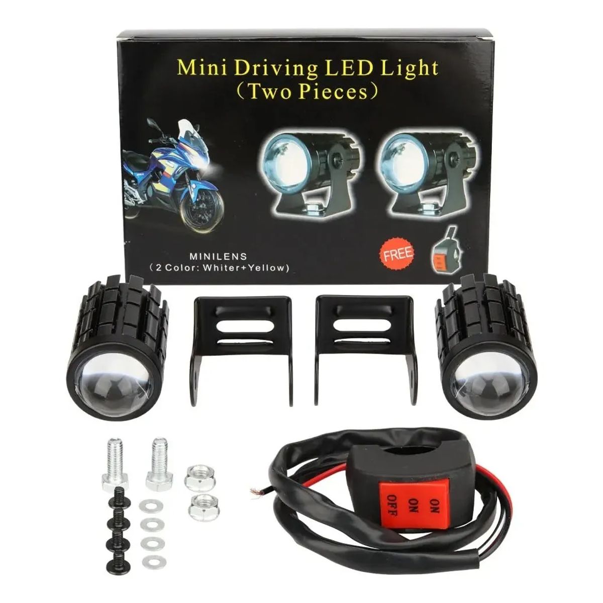 GENERICO - Par Faros Led Impermeables De Color Doble Para Auto Moto