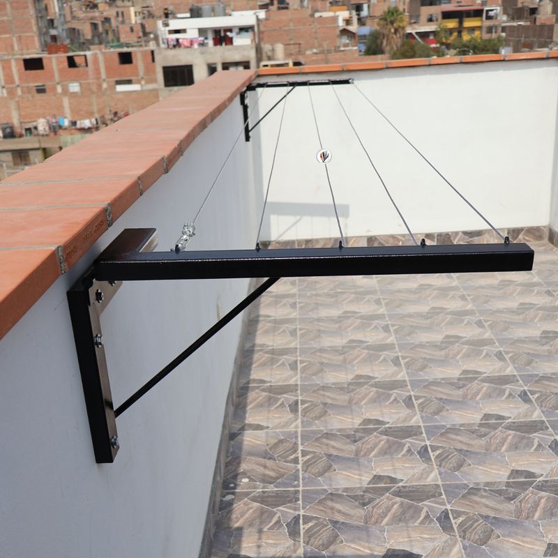 GENERICO - Tendedero de Pared Reforzado IMAHI 5Líneas 5m negro