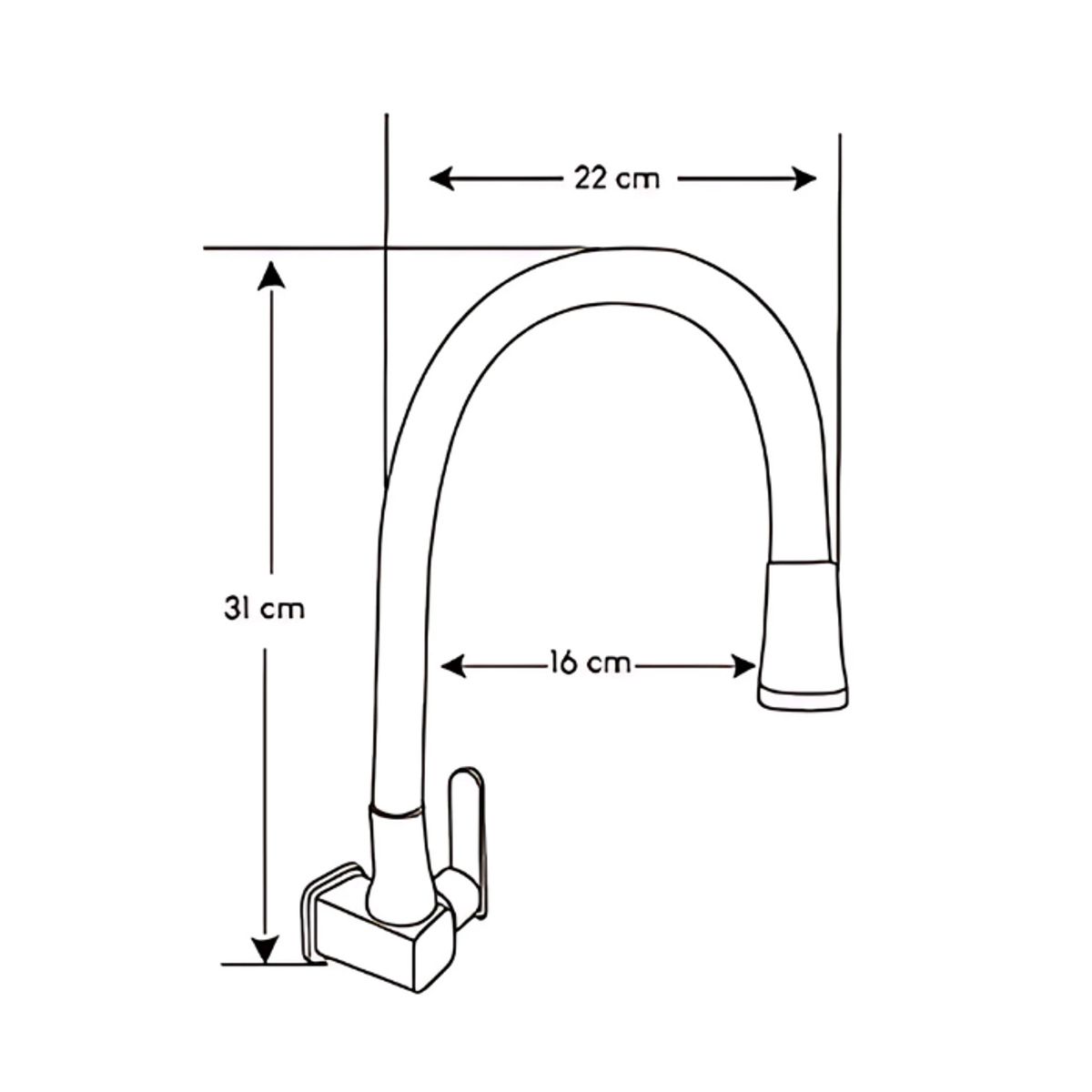 GENERICO - LLAVE DE COCINA PARED PICO FLEXIBLE AZUL GF1208-47