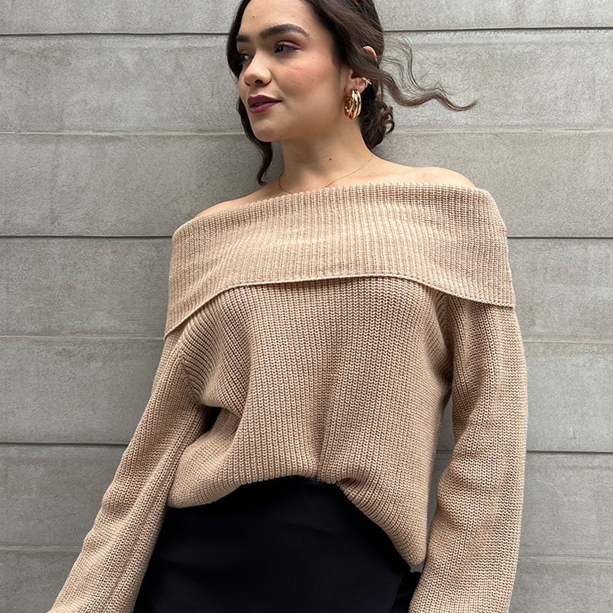 GENERICO - SUETER CHOMPA OFF SHOULDER MUJER