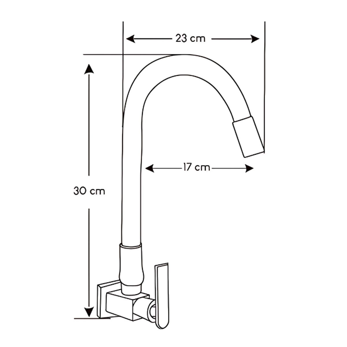 GENERICO - LLAVE DE COCINA PARED PICO FLEXIBLE ROJO GF1105-