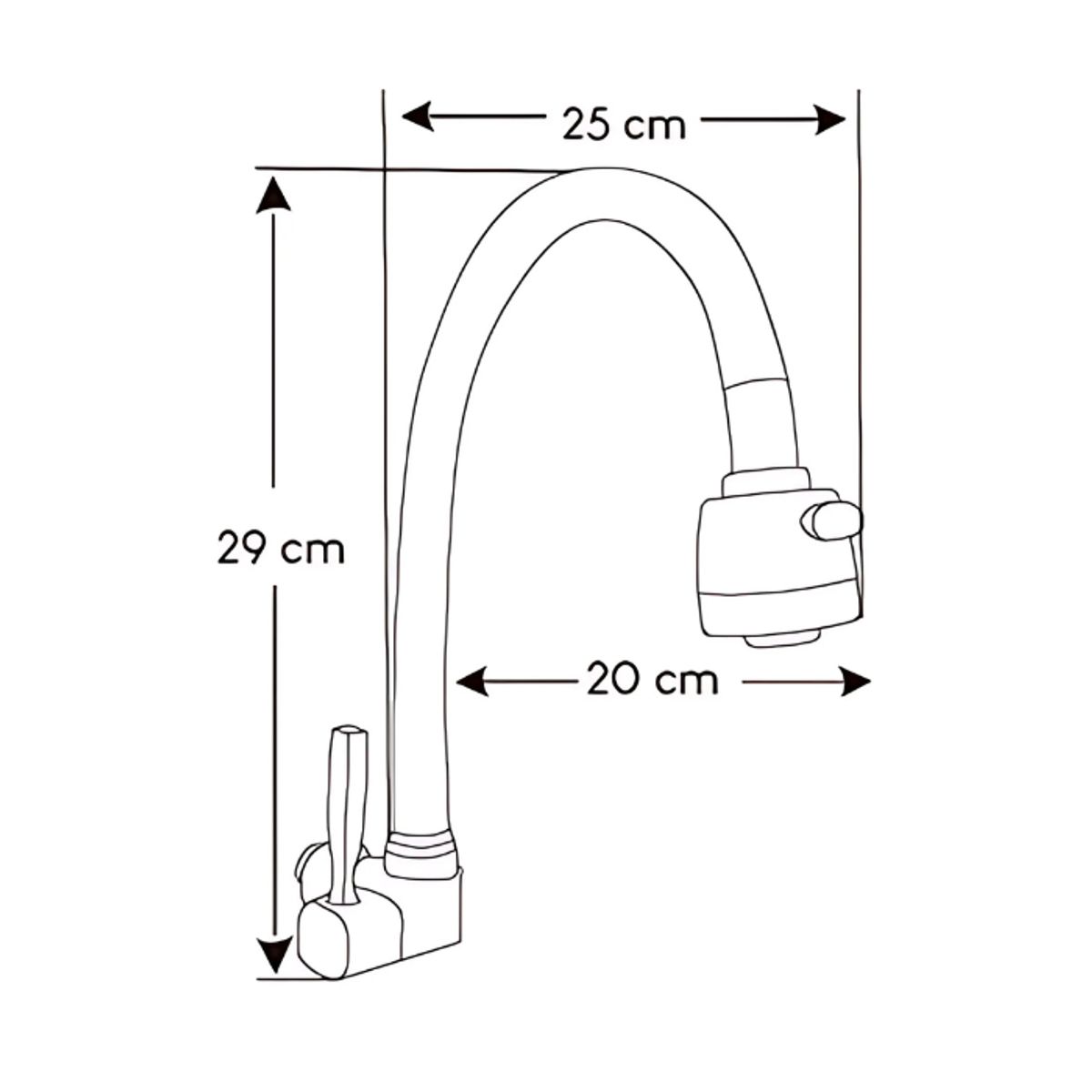 GENERICO - LLAVE DE COCINA PARED PICO FLEXIBLE ROJO GF1206-05