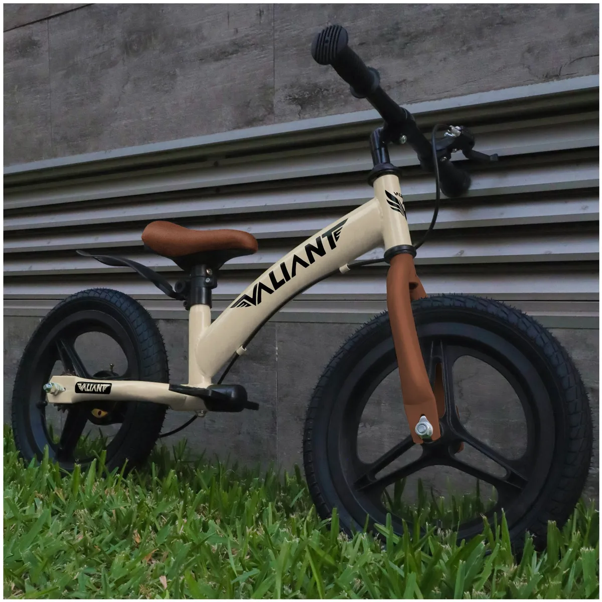 VALIANT - Bicicleta de Equilibrio Aro 16 3 en 1 (4 a 8 años) Beige