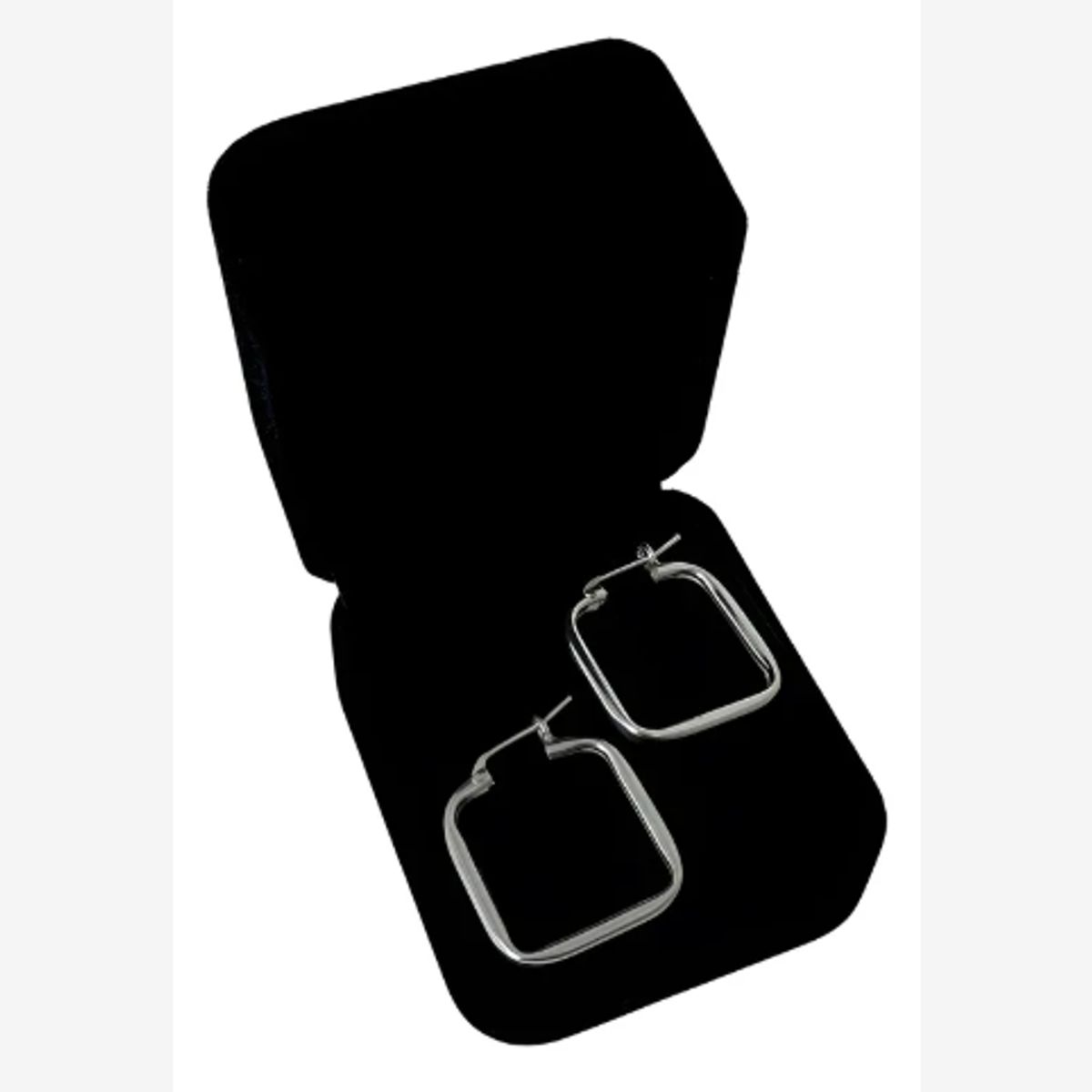 GENERICO - Argollas Mujer Cuadradas Regalo Novia Mamá Plata 950