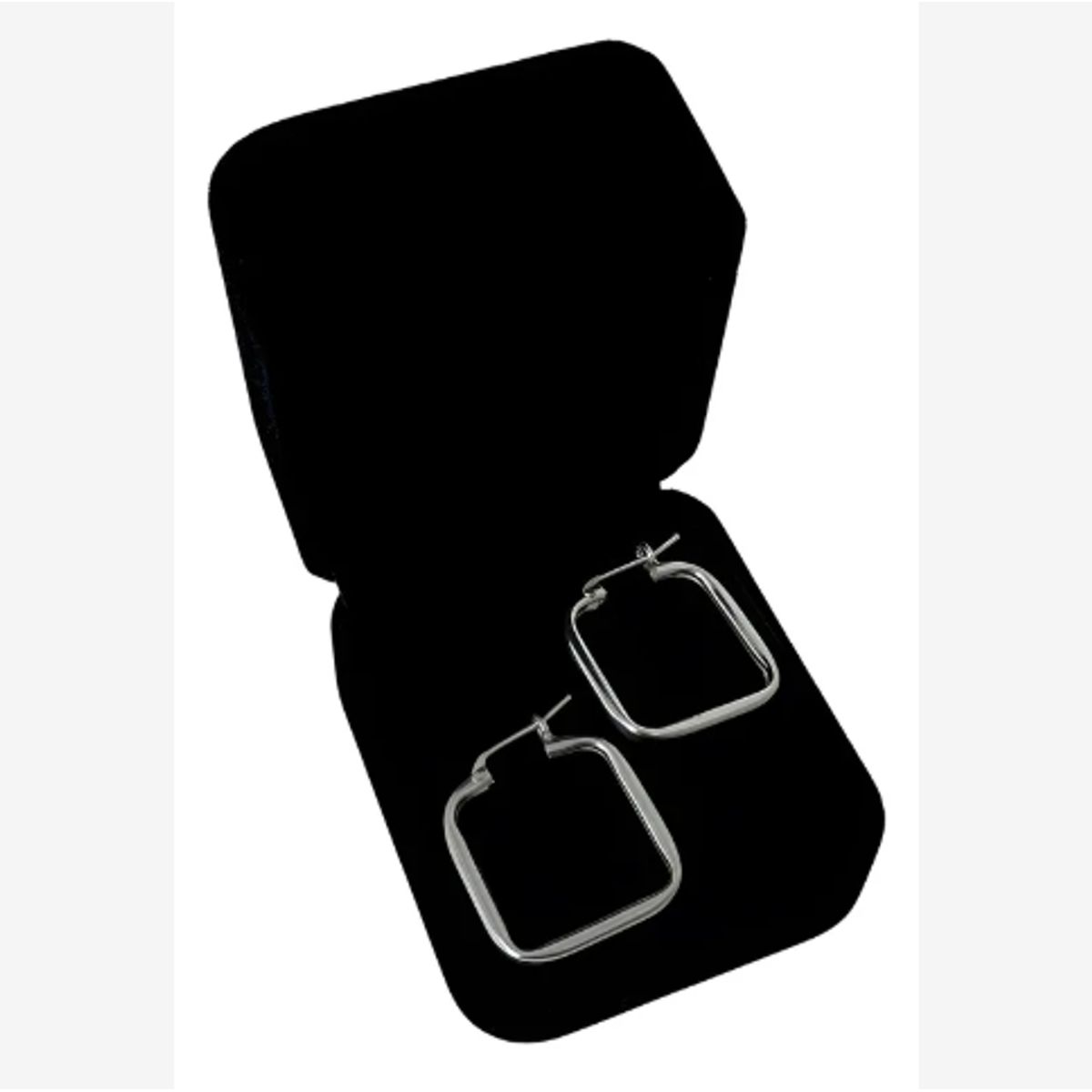 GENERICO - Argollas Mujer Cuadradas Regalo Novia Mamá Plata 950