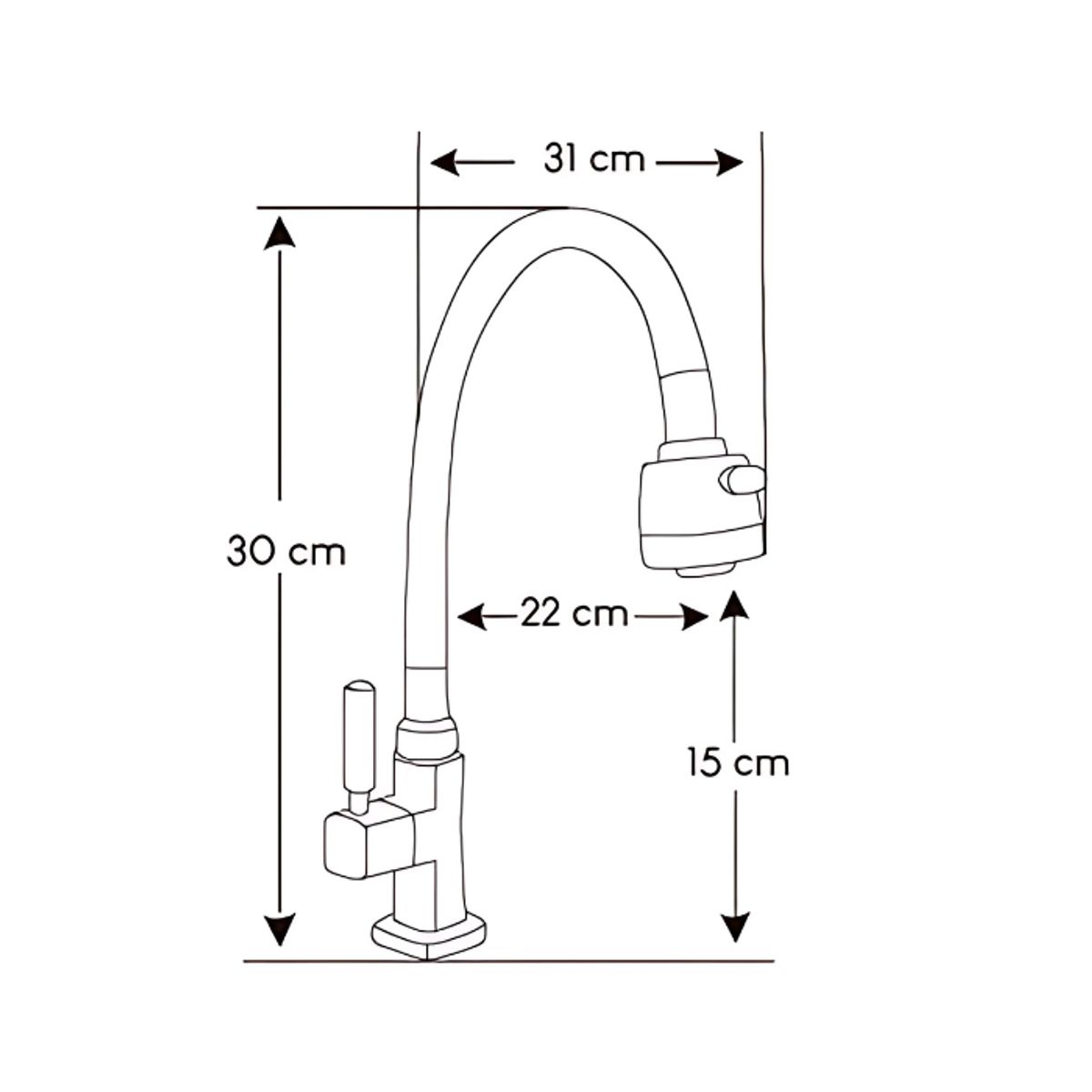 GENERICO - LLAVE DE COCINA MUEBLE PICO FLEXIBLE NARANJA GF1205-33