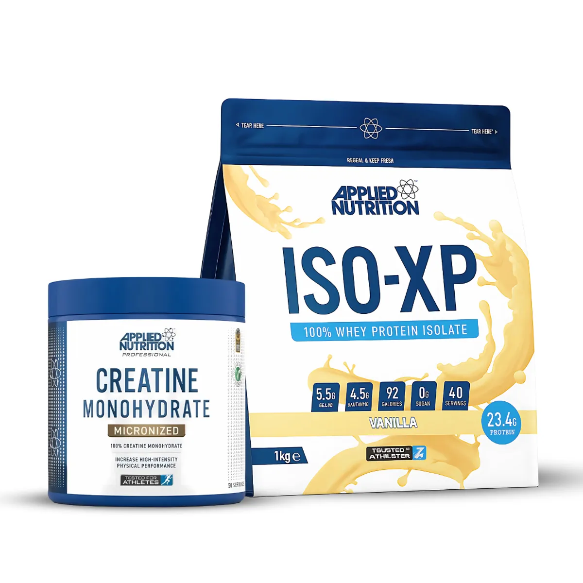 APPLIED NUTRITION - Iso XP 1 Kg Proteina Isolatada 40 servicios - Vainilla + Creatina Applied Nutrition 250 g
