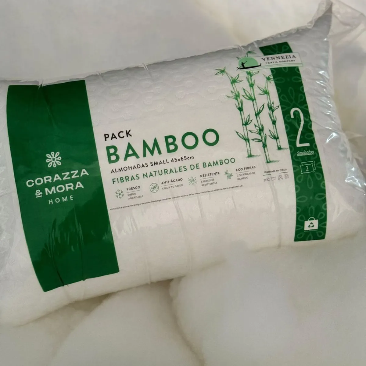 VENECIA - Pack x 2 Almohadas Bamboo 65 x 45 cm