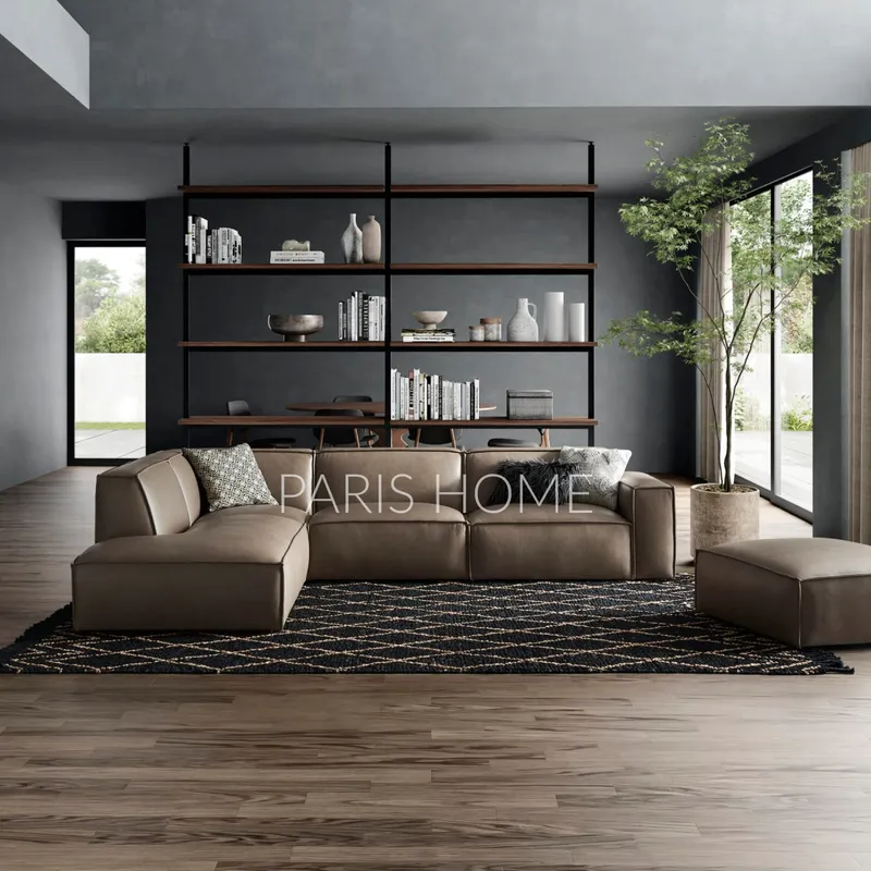 GENERICO - Seccional Izquierdo con chaise longue extensible Jonathan Ultracuero - Taupe