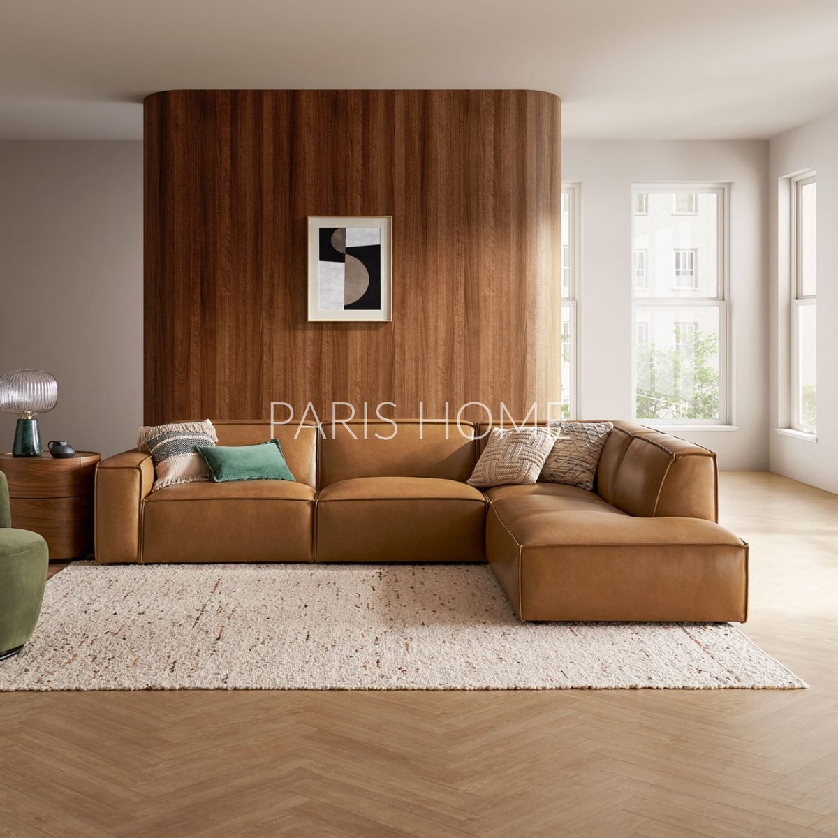 GENERICO - Seccional Derecho con chaise longue extensible Jonathan Ultracuero - Marrón