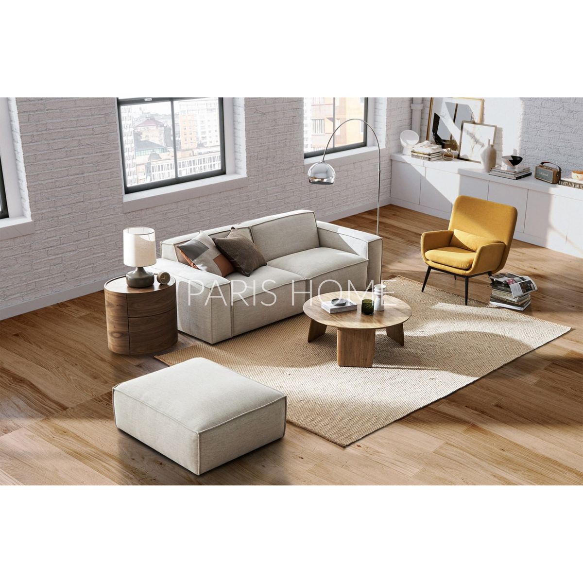 GENERICO - Sofá 2 Cuerpos Jonathan - Blanco Cremoso