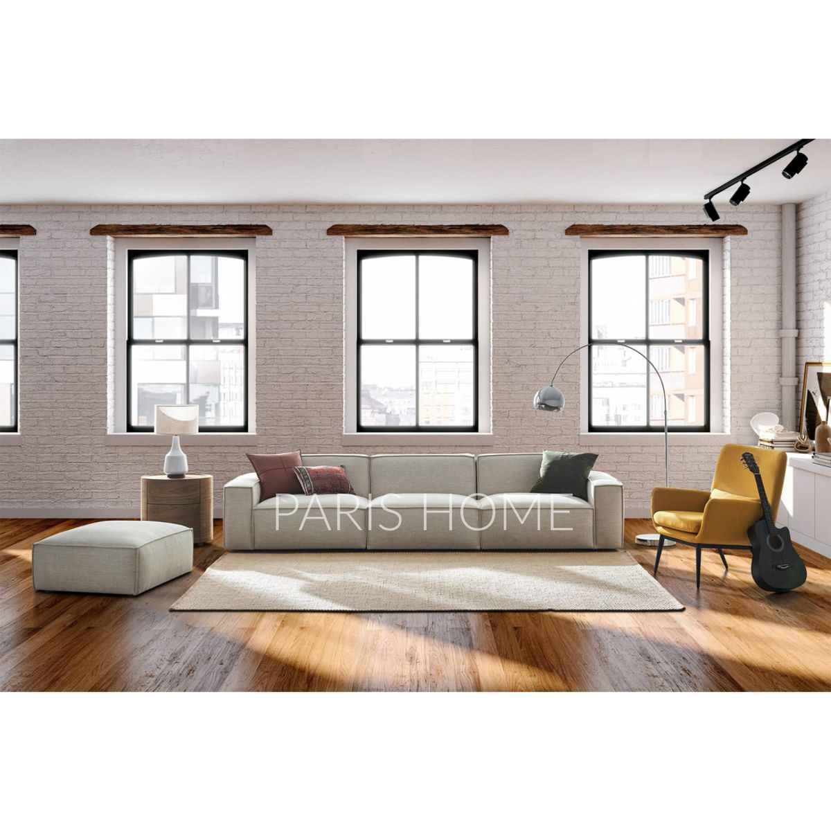 GENERICO - Sofá 3 Cuerpos Jonathan - Blanco Cremoso