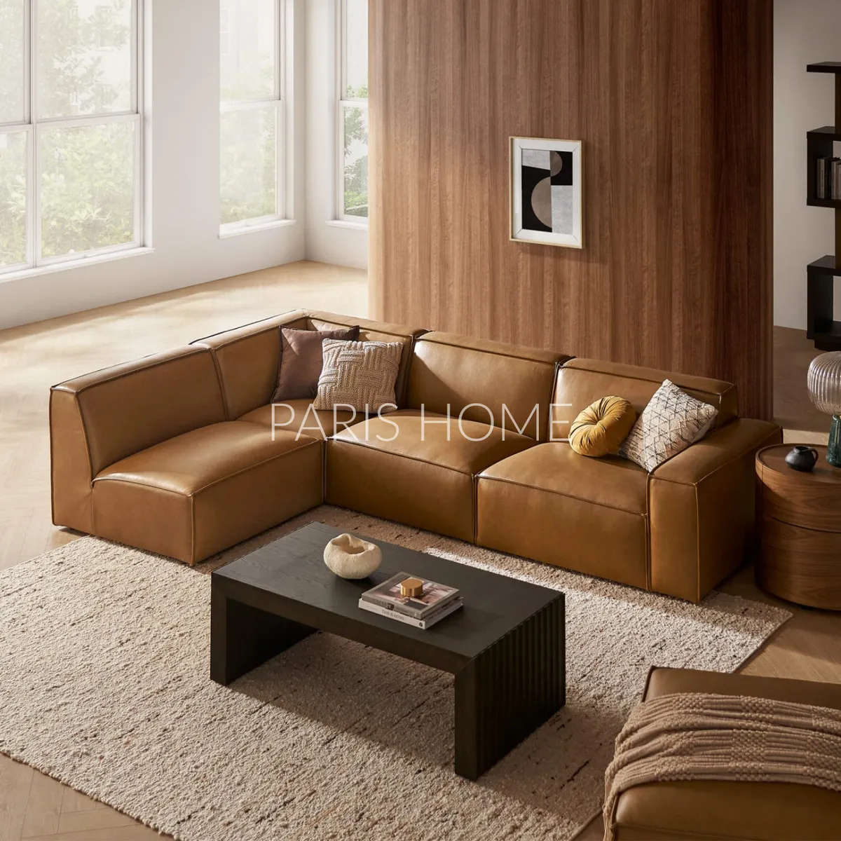 GENERICO - Sofá Seccional Chaise Izquierdo Jonathan Ultracuero - Marrón