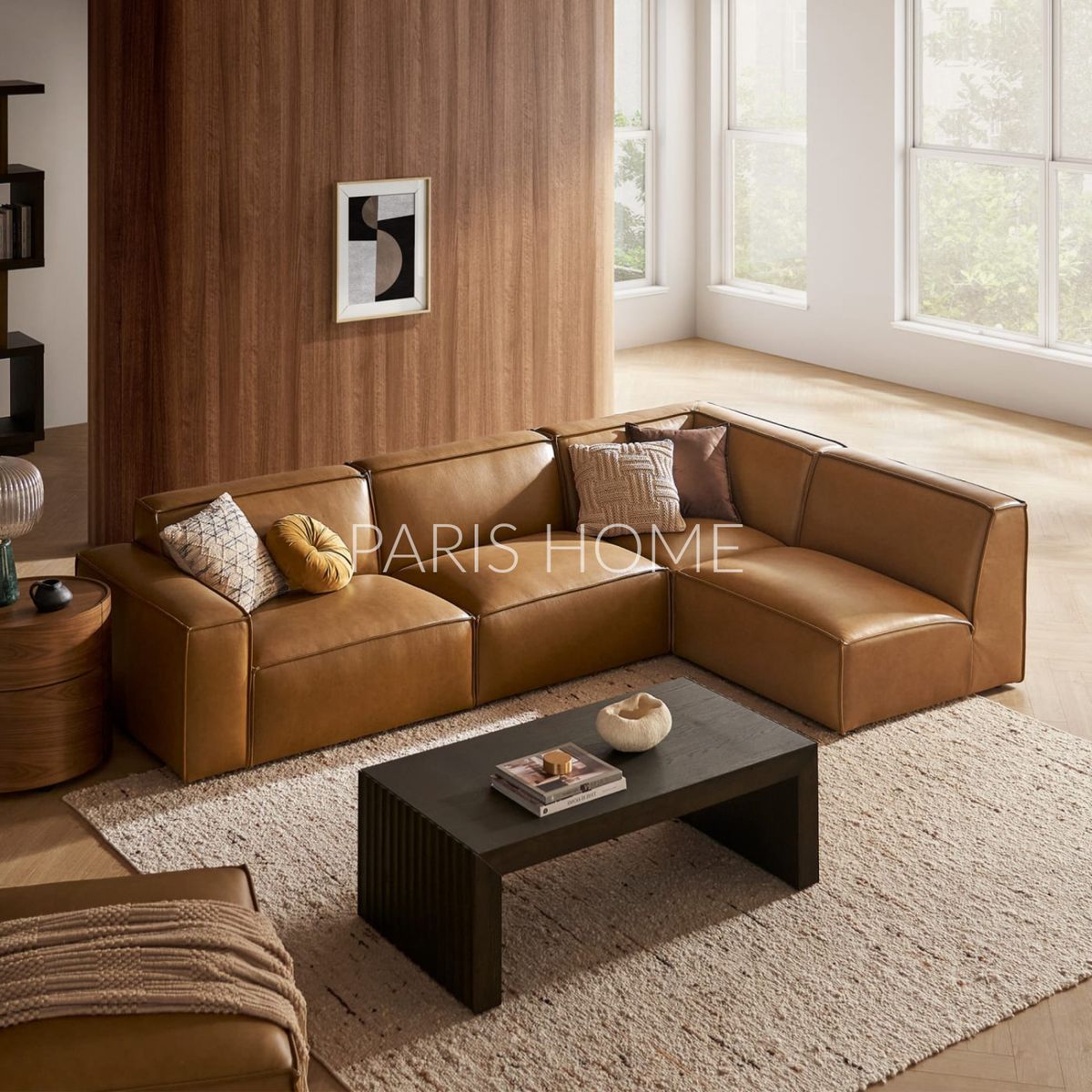 GENERICO - Sofá Seccional Chaise Derecho Jonathan Ultracuero - Marrón