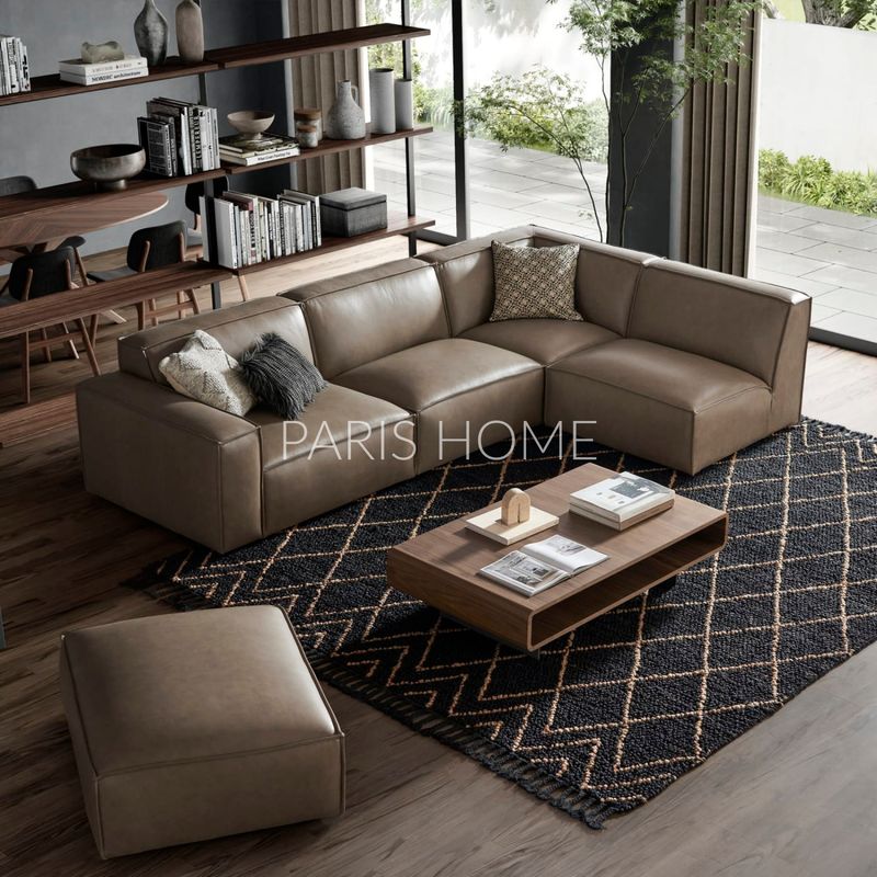 GENERICO - Sofá Seccional Chaise Derecho Jonathan Ultracuero - Taupe