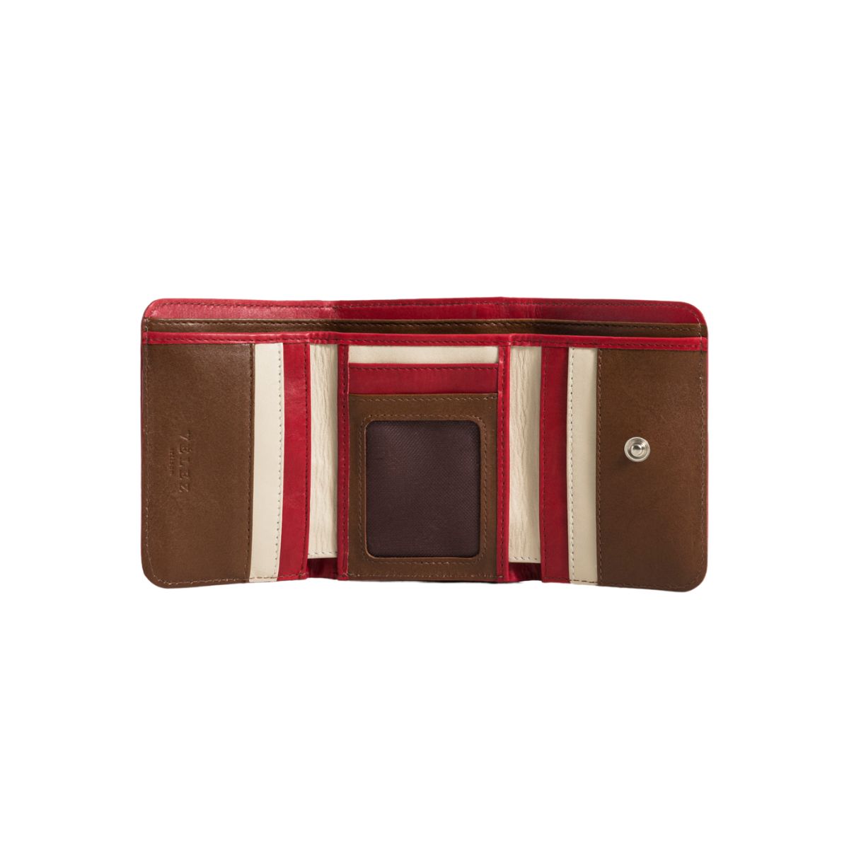 VELEZ - Vélez Billetera Pequeña De Cuero Mujer Monedero Broche Rojo