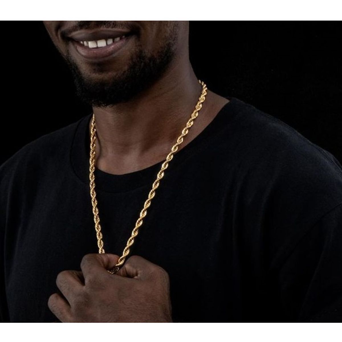 OEM - Cadena Collar Hombre Torcida Gruesa Acero Inoxidable 316L