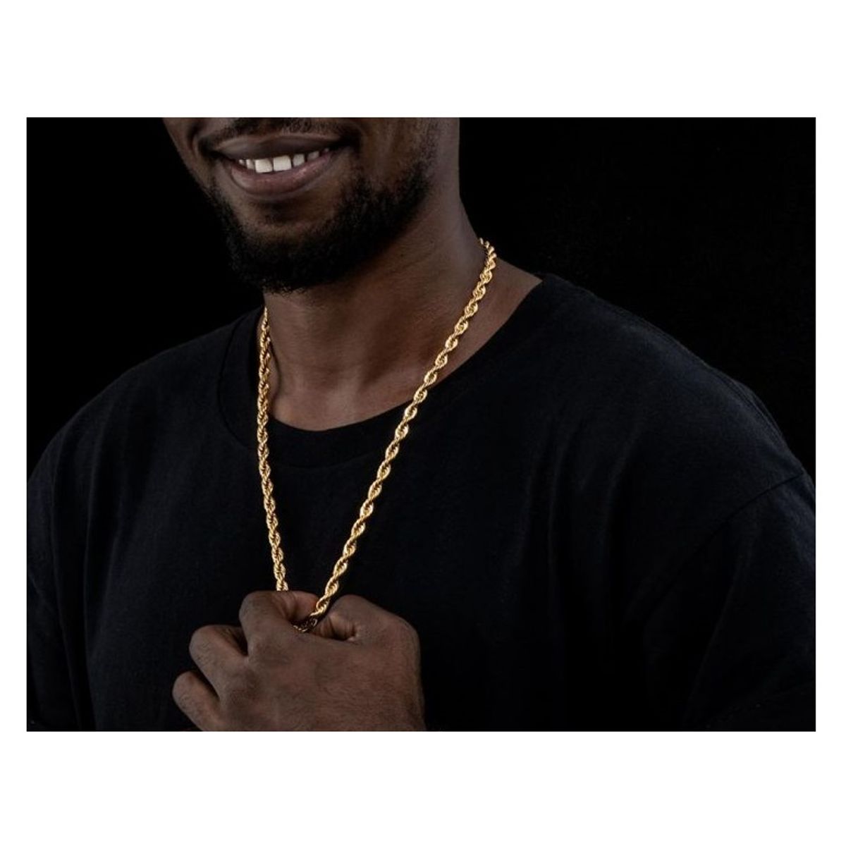 OEM - Cadena Collar Hombre Torcida Gruesa Acero Inoxidable 316L