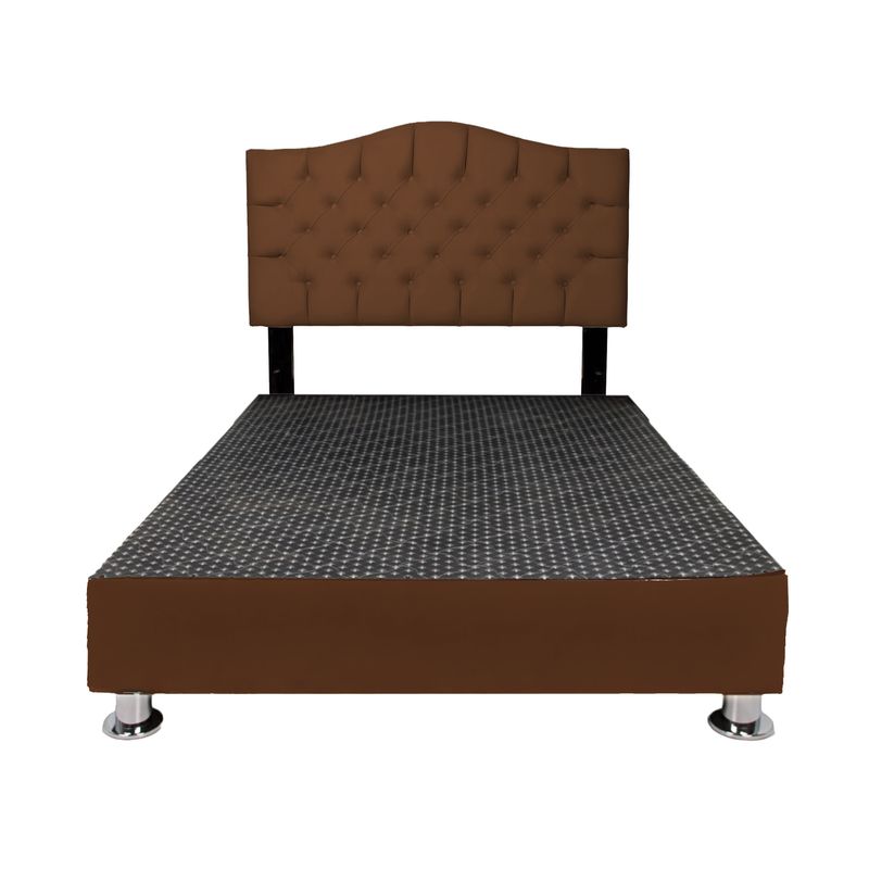 MUEBLES MACRUMO - Cama tapizada Cali - King - color Marrón