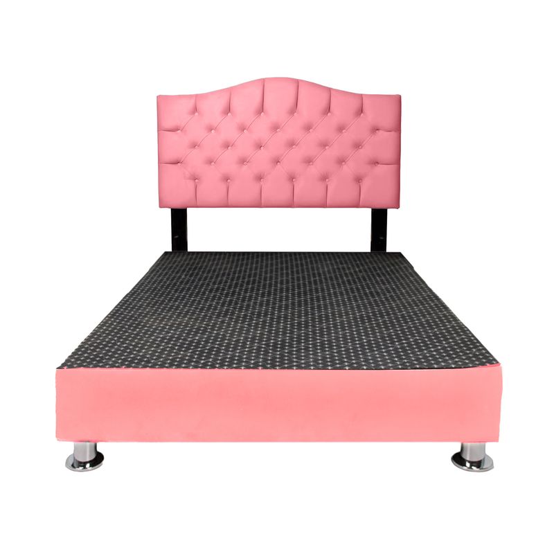 MUEBLES MACRUMO - Cama tapizada Cali - King - color Rosado