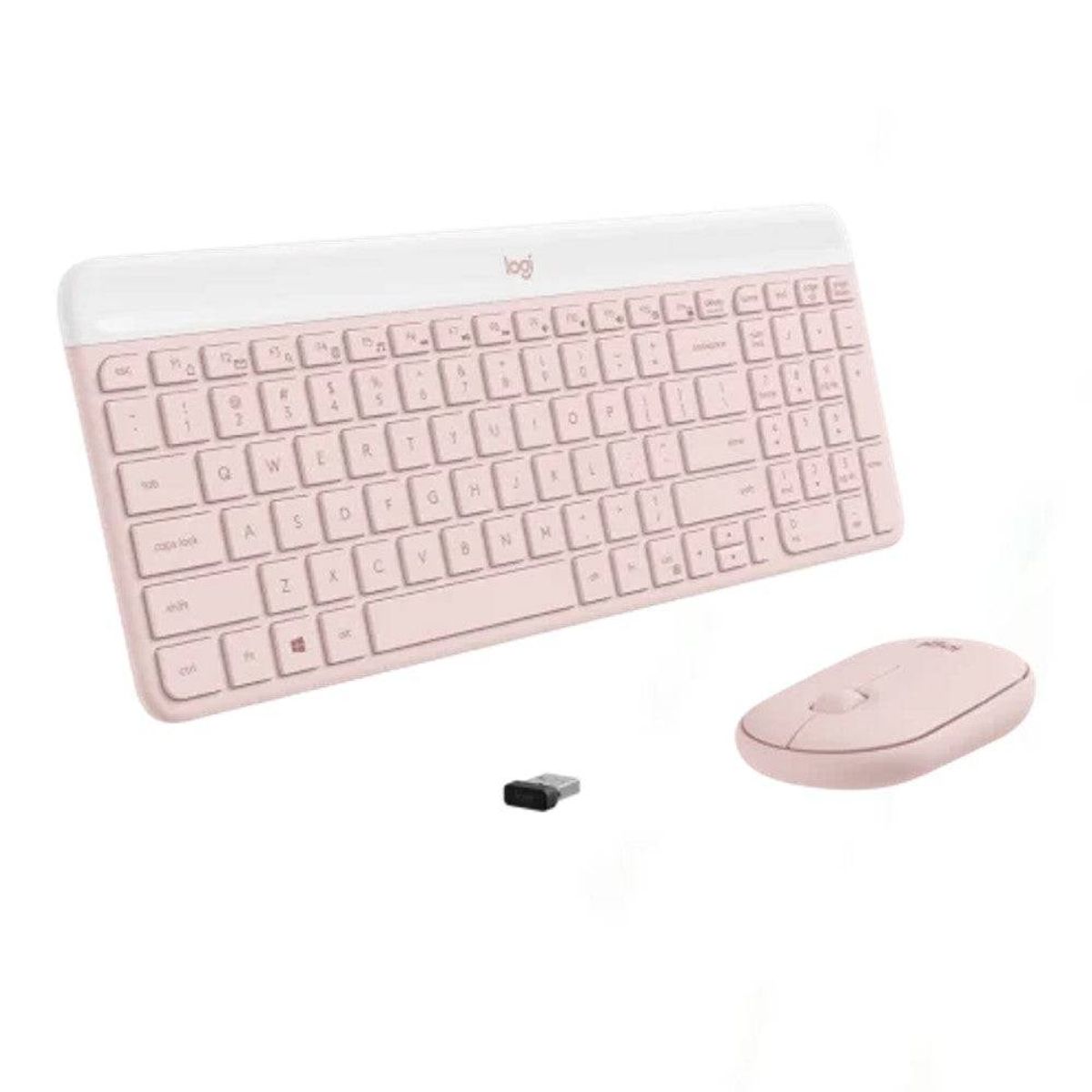 LOGITECH - Teclado & Mouse MK470  Inalámbrico Slim 36 Meses de Batería - Rosado