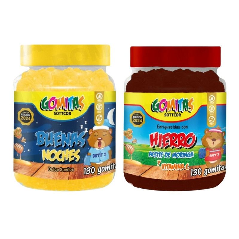 GENERICO - PACK 2 GOMITAS BUENAS NOCHES NIÑOS + HIERRO NIÑOS 260 UND