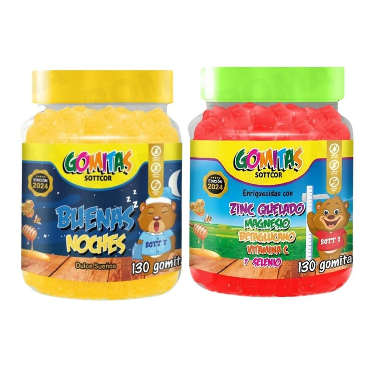 GENERICO - PACK 2 GOMITAS BUENAS NOCHES NIÑOS + ZINC QUELADO NIÑOS 260 UND
