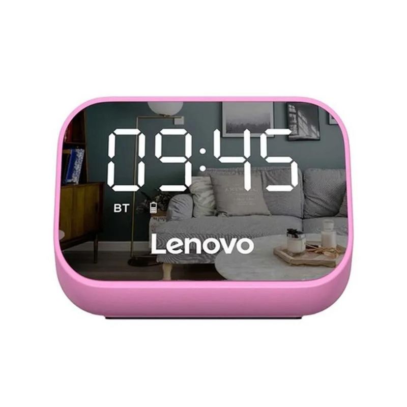 LENOVO - Reloj Despertador Con Altavoz Multifuncional Lenovo Ts13 Rosado