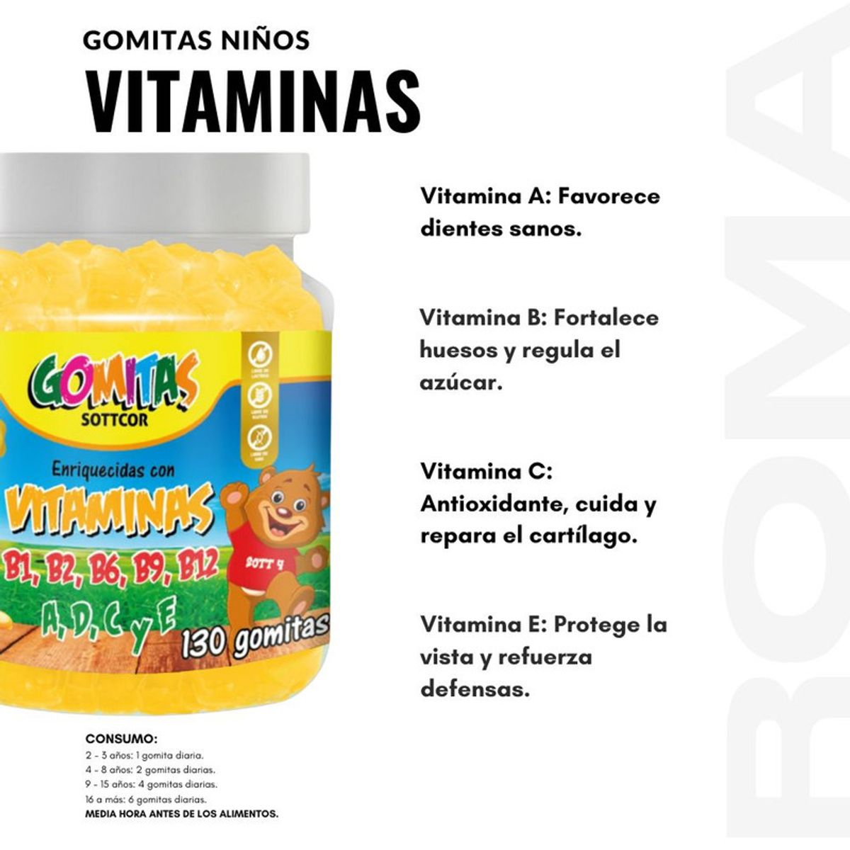 GENERICO - PAC 2 GOMITAS CITRATO DE MAGNESIO NIÑOS + VITAMINAS PARA NIÑOS 260 UND