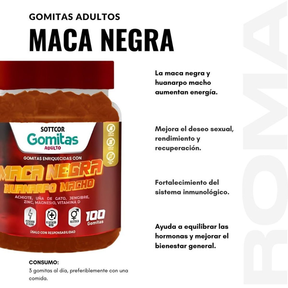 GENERICO - PACK 2 GOMITAS ZINC QUELADO NIÑOS + GOMITAS MACA NEGRA 100 UND