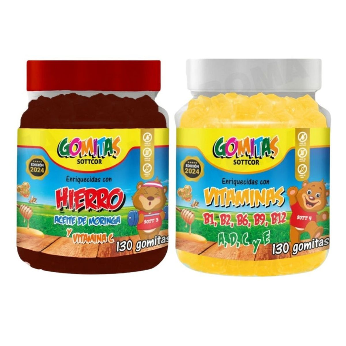 GENERICO - PAC 2 GOMITAS HIERRO NIÑOS + VITAMINAS PARA NIÑOS 260 UND