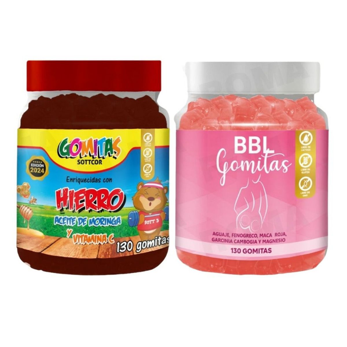 GENERICO - PACK 2 GOMITAS HIERRO NIÑOS  + GOMITAS AGUAJE BBL 260 UND