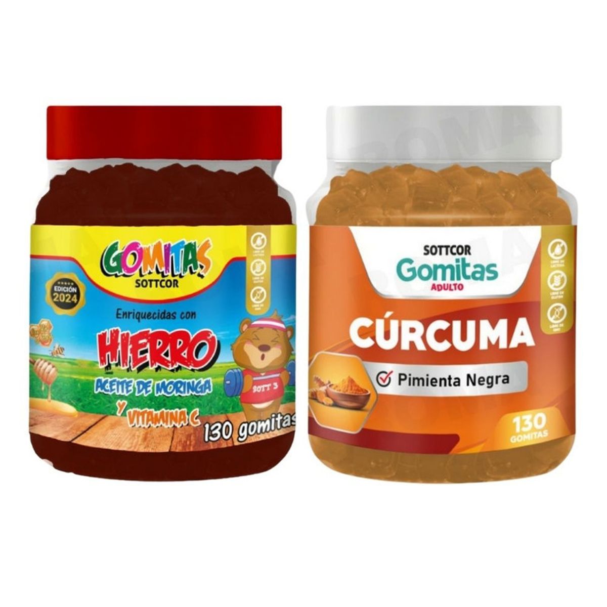 GENERICO - PACK 2 GOMITAS HIERRO NIÑOS + GOMITAS CÚRCUMA 260 UND