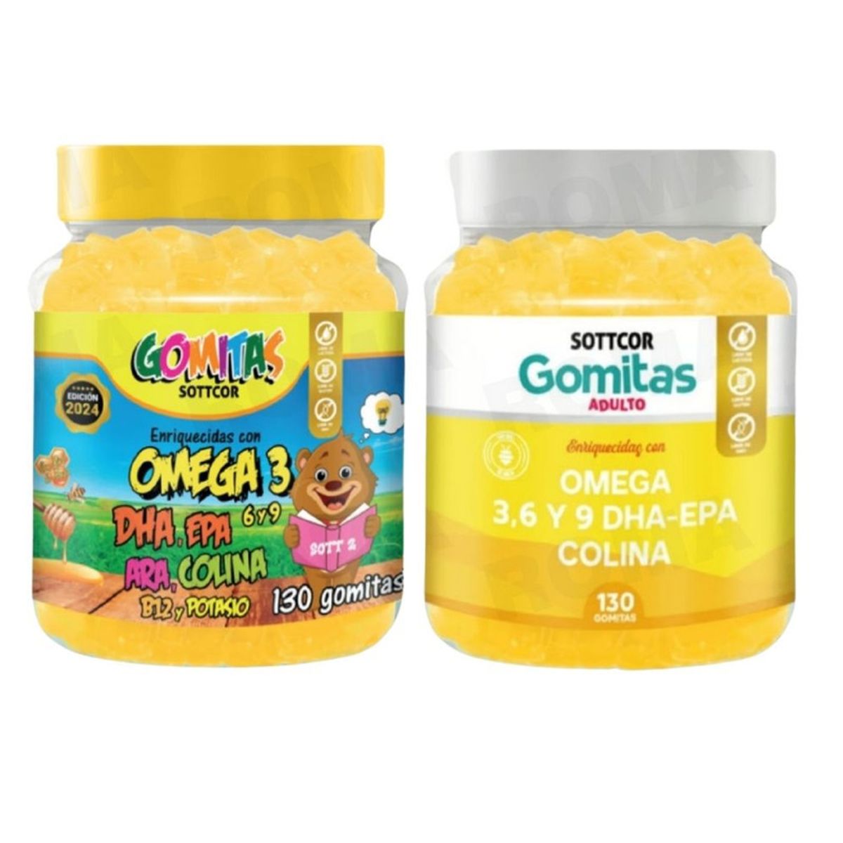 GENERICO - PACK 2 GOMITAS OMEGA 3 NIÑOS + OMEGA 3 ADULTO 260 UND