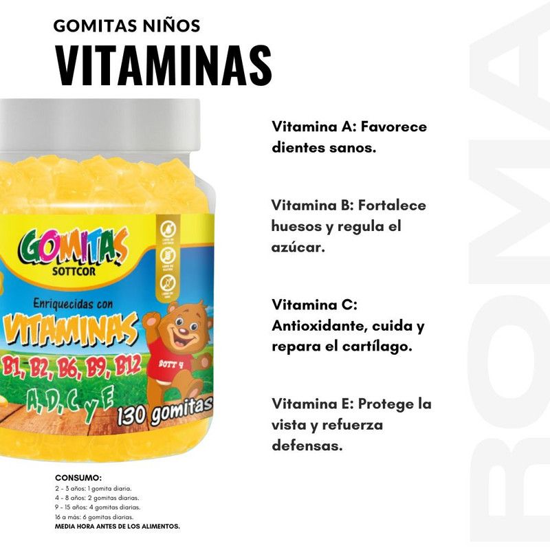 GENERICO - PACK 2 GOMITAS VITAMINAS PARA NIÑOS + PROPOLEO ADULTO 260 UND
