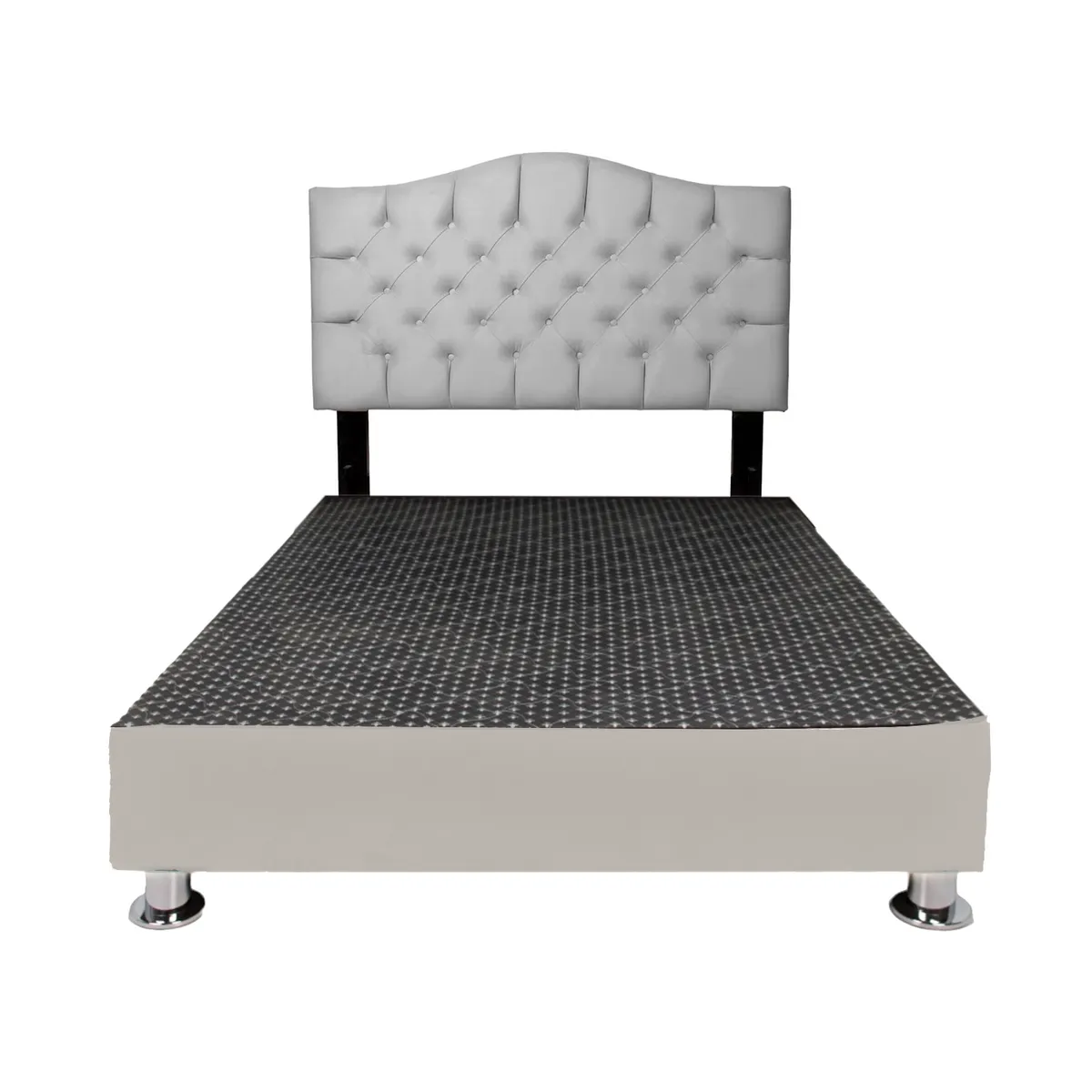 MUEBLES MACRUMO - Cama tapizada Varsovia - 2 Plz - Color Gris Claro