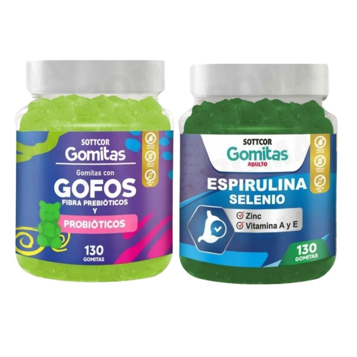 GENERICO - PACK 2 GOMITAS GOFOS PARA NIÑOS + ESPIRULINA ADULTOS 260 UND