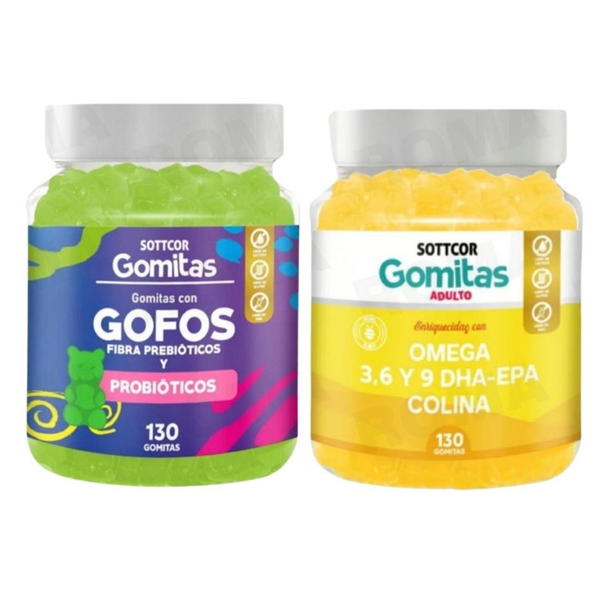 GENERICO - PACK 2 GOMITAS GOFOS PARA NIÑOS + OMEGA 3 ADULTO 260 UND