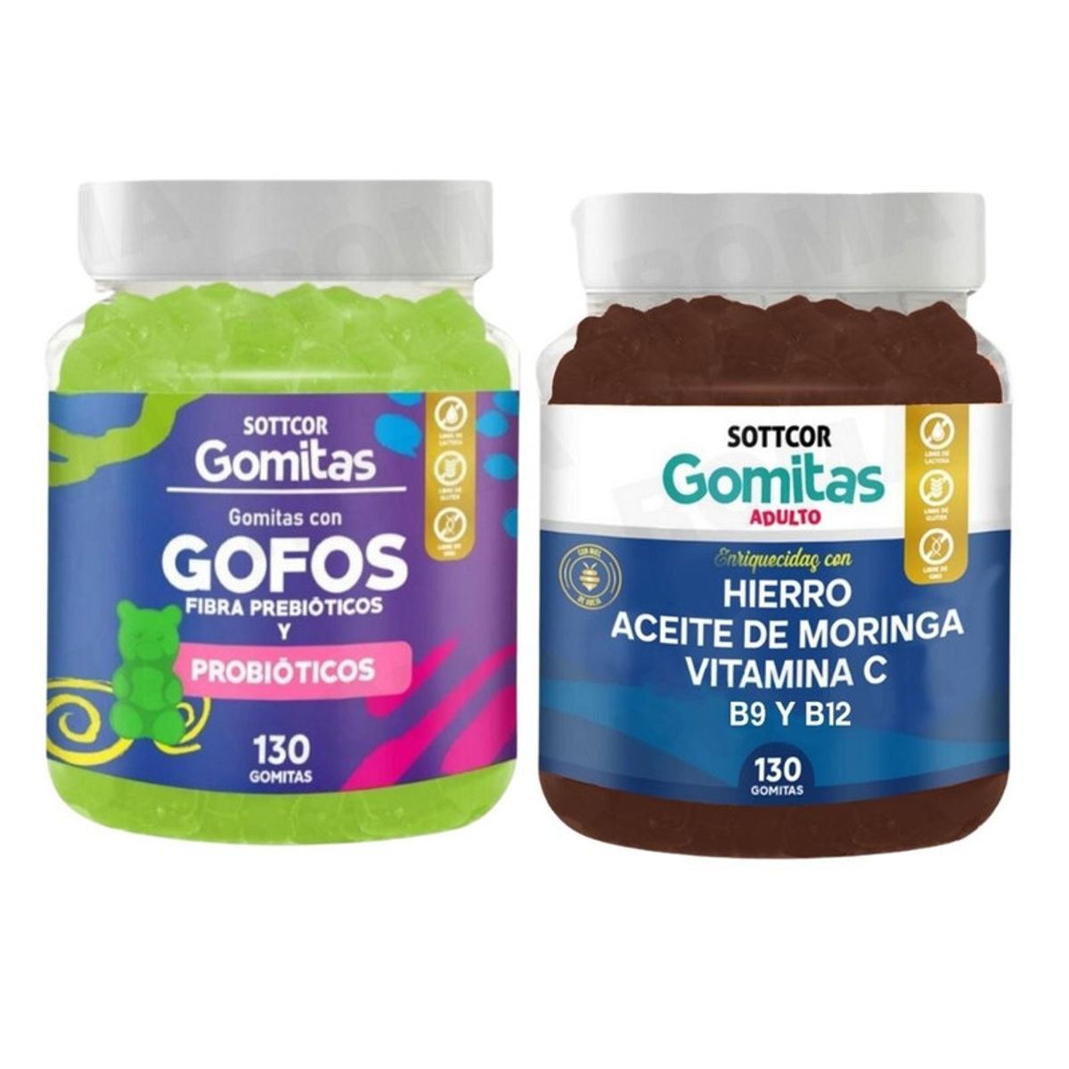 GENERICO - PACK 2 GOMITAS GOFOS PARA NIÑOS + HIERRO ADULTOS 260 UND