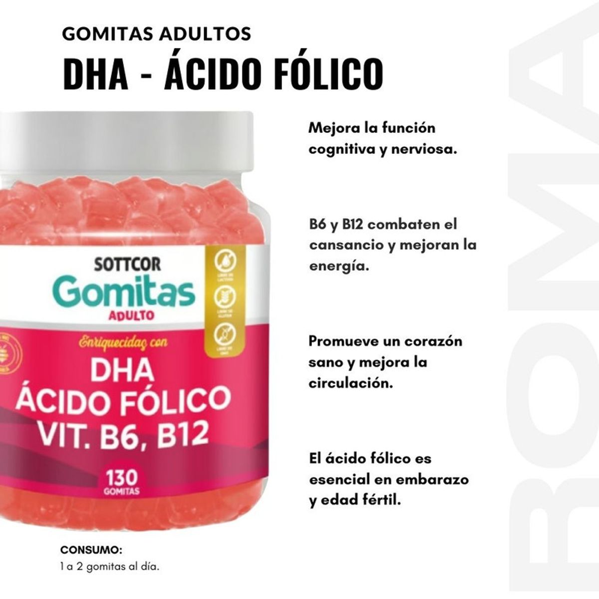 GENERICO - PACK 2 GOMITAS GOFOS PARA NIÑOS + DHA ACIDO FOLICO 260 UND