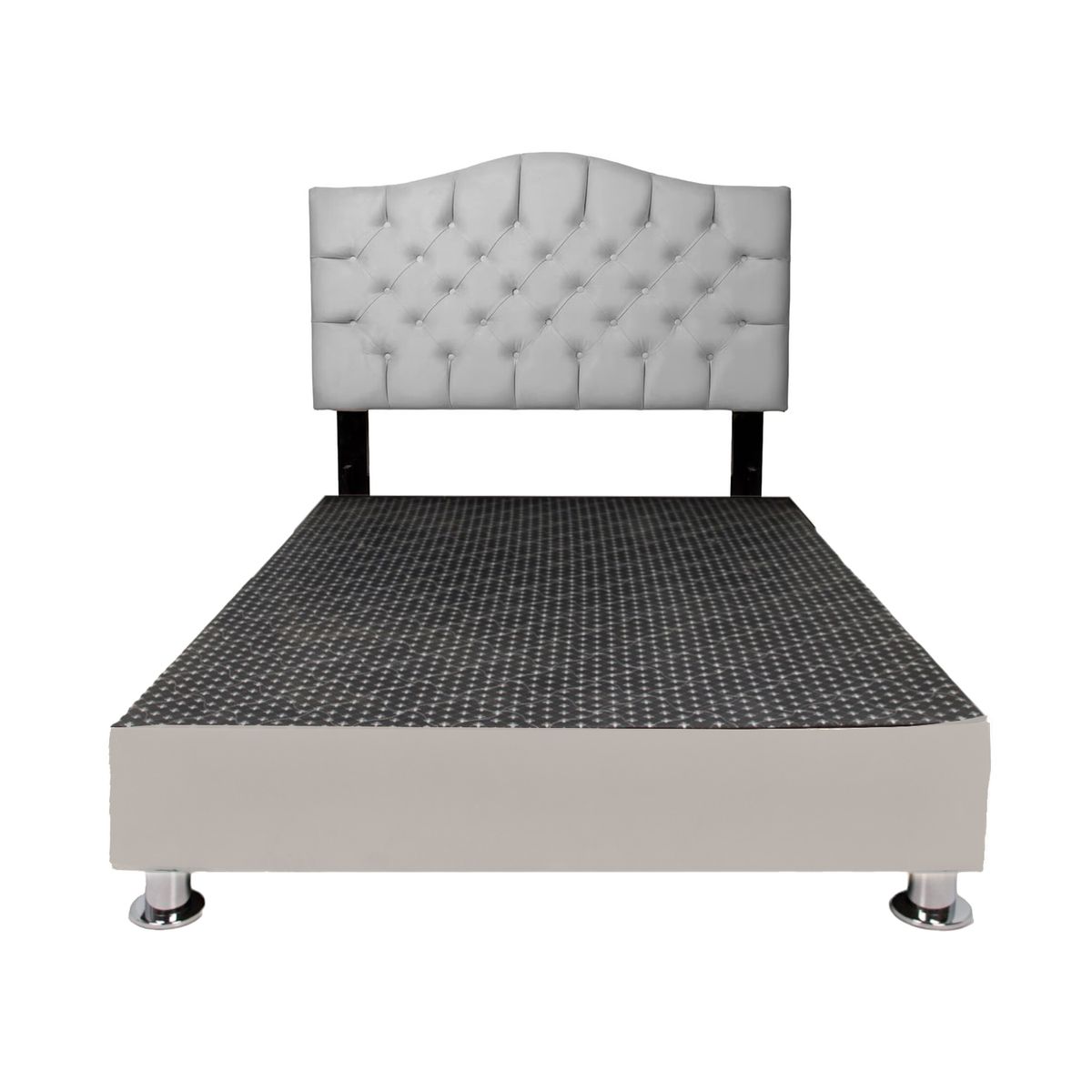 MUEBLES MACRUMO - Cama tapizada Cali - King - color Gris Claro