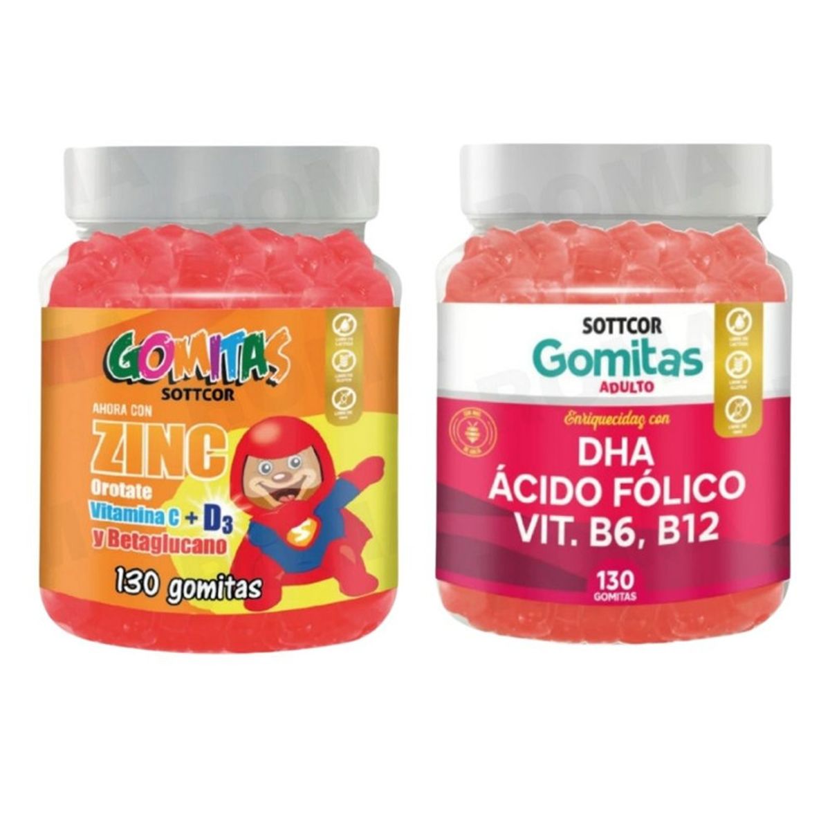 GENERICO - PACK 2 GOMITAS ZINC OROTATE NIÑOS + GOMITAS DHA ACIDO FOLICO
