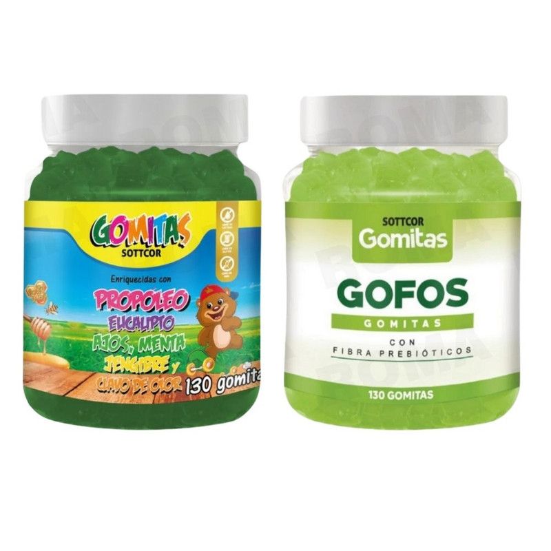 GENERICO - PACK 2 GOMITAS PROPÓLEO NIÑOS 130UND + GOMITAS GOFOS 130UND