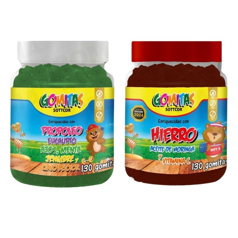 GENERICO - PACK 2 GOMITAS PROPÓLEO NIÑOS 130UND + GOMITAS HIERRO NIÑOS 130UND