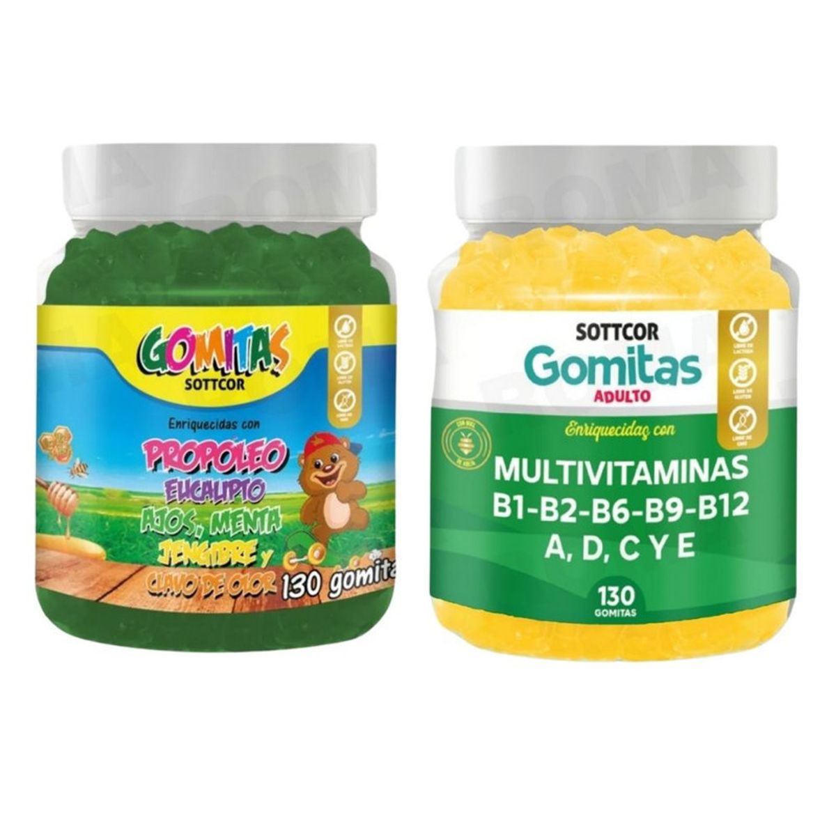 GENERICO - PACK 2 GOMITAS PROPÓLEO NIÑOS 130UND + GOMITAS MULTIVITAMINAS 130UND