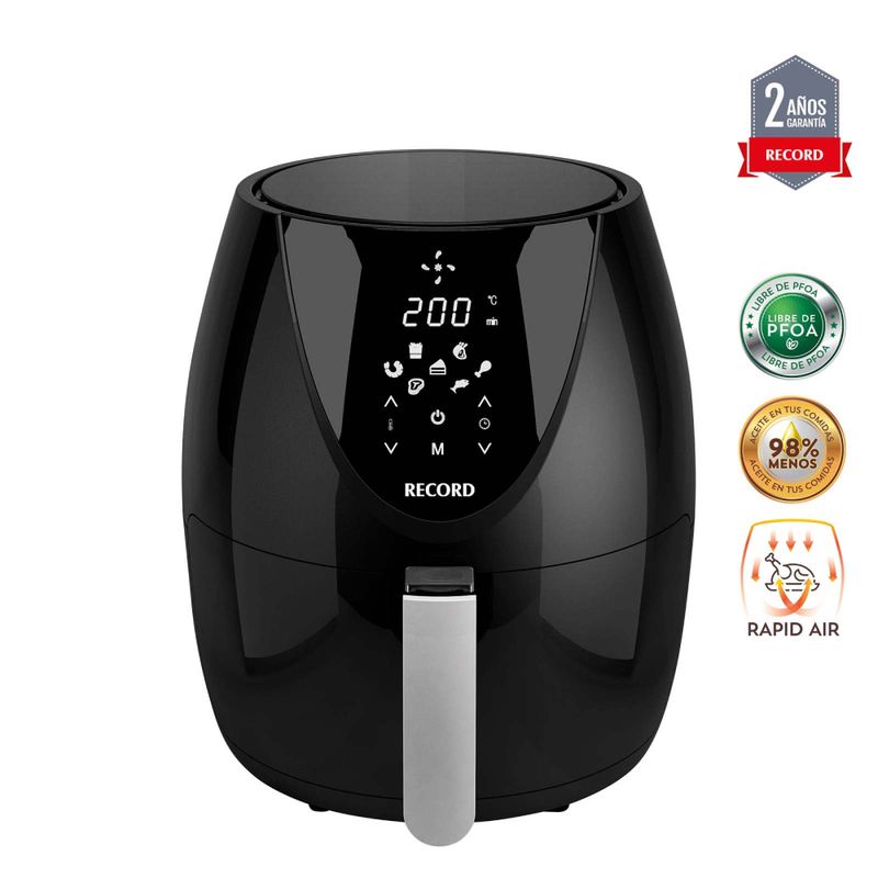 RECORD - Freidora de Aire 3.7L Negra con 7 Funciones REC-INFDA370